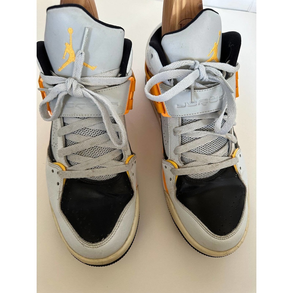 Jordan Flight 45 2014 Pure Platinum Atomic Mango 644846-016 Men's Size 12 - Picture 8 of 15